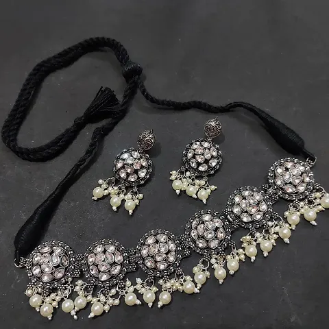 Trending Alloy Coin Style Oxidized Jewellery Set