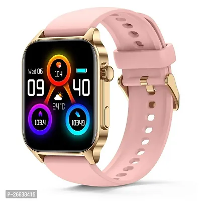 New SMART WATCH/ t 500 pink 2024 latest version Full Touch Screen Bluetooth Smartwatch with Body Temperature, Heart Rate  Oxygen Monitor Compatible with All 3G/4G/5G Android  iOS