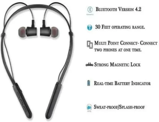 B11/ Wireless Bluetooth in Ear Neckband Earbud Portable Headset Sports Running Sweatproof Compatible with All Android Smartphones Noise Cancellation.Multi Color.-thumb3