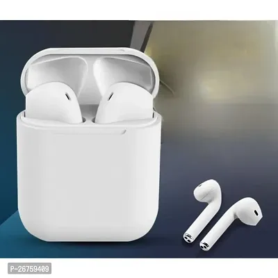 i 12 white//in a ear true wireless Double (Dual L/R)BT Sports With Charging Box Bluetooth Headset Bluetooth Headset  (White,, True Wireless)