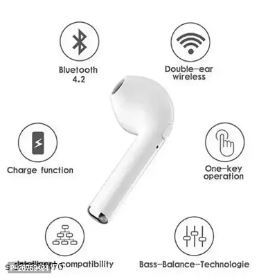 i 12 white ,in a ear true wireless Double (Dual L/R)BT Sports With Charging Box Bluetooth Headset Bluetooth Headset  (White,, True Wireless)-thumb5