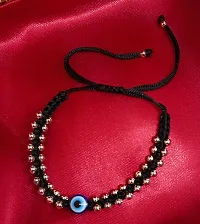 MANMORA Black thread evil eye with silver beads bracelet for girls | boys | men | women-thumb3