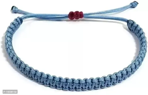 MANMORA Silk Thread Plain Bracelet Pack of 2 for Girls | Boys | Men | Women (blue bracelet pack of 2)-thumb2