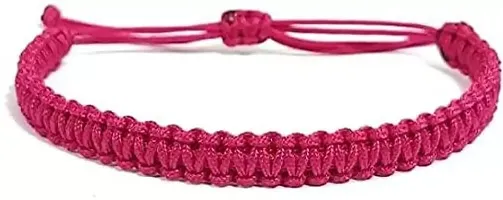 MANMORA Silk Thread Plain Bracelet Pack of 2 for Girls | Boys | Men | Women (pink bracelet pack of 2)-thumb1