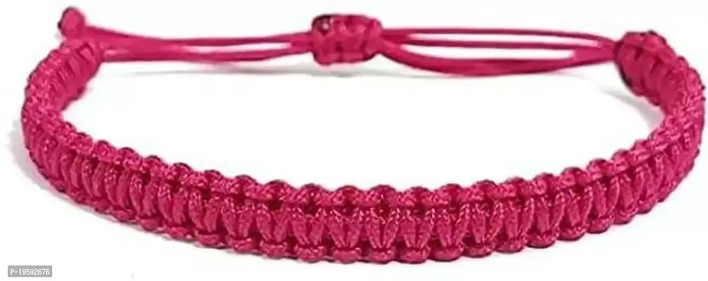 MANMORA Silk Thread Plain Bracelet Pack of 2 for Girls | Boys | Men | Women (pink bracelet pack of 2)-thumb2