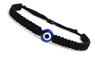 MANMORA Black Beads Blue Evil Eye Bracelet Pack Of 2 for Girls | Boys | Men | Women-thumb2