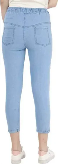 Genric MANMORA Women's Relaxed Fit Denim Jogger Light Blue Jeans-thumb1