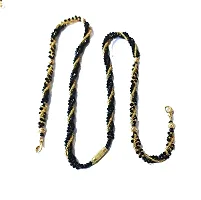 MANMORA Traditional Jewelry Stylish Black And Golden Pearl Snake Chain Mangalsutra With Golden Shaded Peacock Design Artificial Pendent For Women | Newly Married Women-thumb2