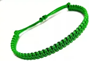 MANMORA Silk Thread Plain Bracelet Pack of 2 for Girls | Boys | Men | Women (green bracelet pack of 2)-thumb1