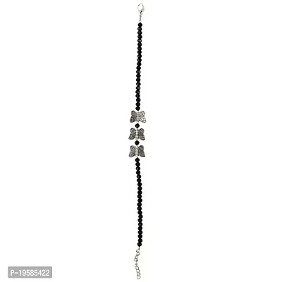 MANMORA TRENDY BLACK BEADS WITH SILVER SHADED BUTTERFLY CHAIN ANKLET_PACK OF 1 LIGHT WAIGHT CHAIN PAYAL FOR GIRLS | WOMEN | TEENAGER-thumb4