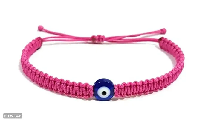 MANMORA The Silk Thread Bracelet With Evil Eye Nazarian for Girls | Boys | Men | Women (PINK TH BRACELET_RR)-thumb0