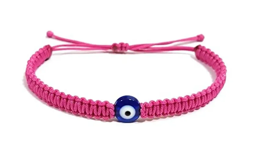 MANMORA The Silk Thread Bracelet With Evil Eye Nazarian for Girls | Boys | Men | Women (PINK TH BRACELET_RR)