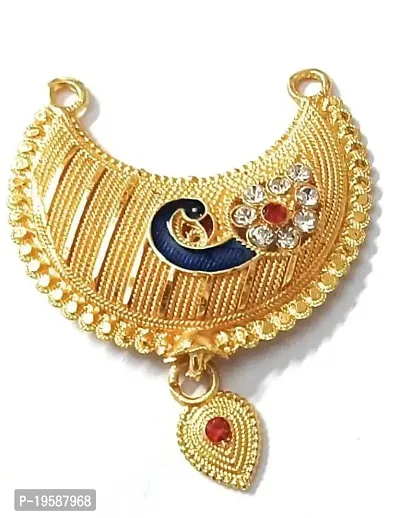 MANMORA Traditional Jewelry Stylish Black And Golden Pearl Snake Chain Mangalsutra With Golden Shaded Peacock Design Artificial Pendent For Women | Newly Married Women-thumb4