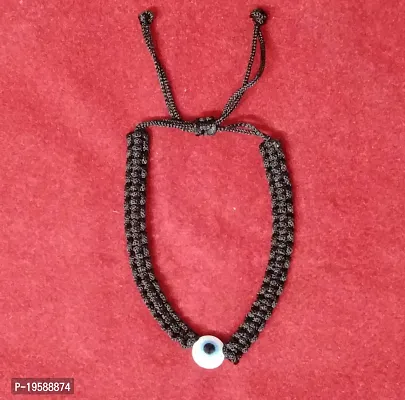 MANMORA Silk Black Thread Blue Evil Eye With Silver Shaded Ganesh Beads  White Evil Bracelet Pack of 2 Bracelet for Girls | Boys | Men | Women-thumb5