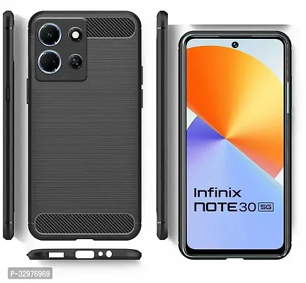 Designer Grip Case Rubber Back Cover for Infinix Note 30 5G - Black-thumb2