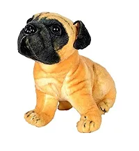 Wolfano Cute Pout Pug Dog Soft Toy | Sitting Puppy Toy Look-Alike Pet Gift For Kids Home Car Decoration (Brown , 26 Cm)(Appearance May Vary)-thumb1