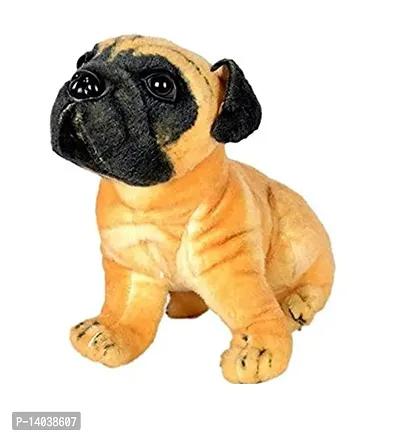 Wolfano Cute Pout Pug Dog Soft Toy | Sitting Puppy Toy Look-Alike Pet Gift For Kids Home Car Decoration (Brown , 26 Cm)(Appearance May Vary)-thumb2