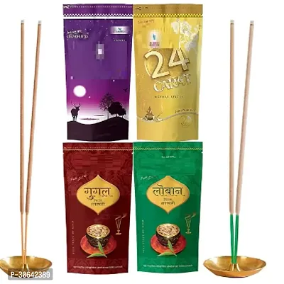 CHARBHUJA Natural Guggal Loban Incense Sticks Combo 400g 4 100g for Home  Office Fragrances for Hawan Pooja Negativity Reducer Mood Enlighter Kesar Kasturi 24 Carat Gugal Loban