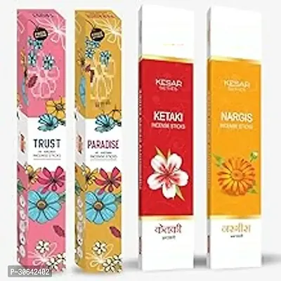 Charcoal Free Incense Sticks 4 Packs 320g 4 Match Free Trust Paradise Ketaki Nargis Box Incense Stick 4 Boxes