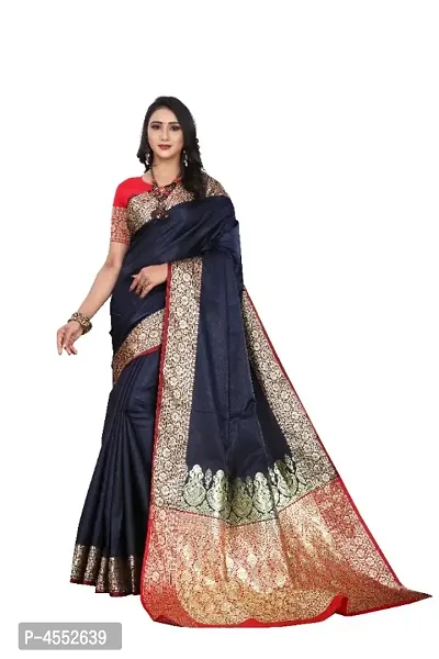 Beautiful Art Silk Woven Design Saree with Blouse piece