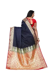 Beautiful Art Silk Woven Design Saree with Blouse piece-thumb1