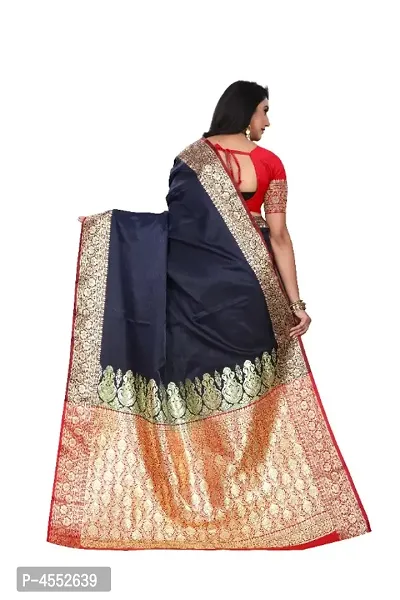 Beautiful Art Silk Woven Design Saree with Blouse piece-thumb2