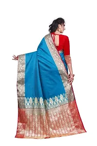 Beautiful Art Silk Woven Design Saree with Blouse piece-thumb1