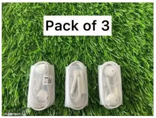 Wired Earphone  Quality Wired Earphone White Earphone Mobile Earphone Good Quality Earphone Pack Of 3