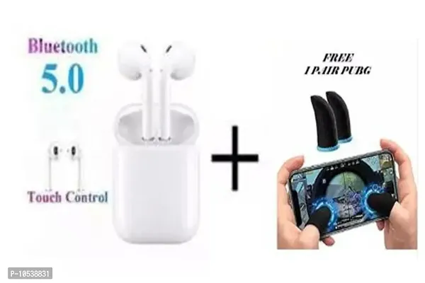 WIRELESS AIRPODS EARBUD EARPOD EARPHONE HEADPHONE Bluetooth Earphones Touch Sensor with in Built Mic and High Bass Level Supporting-thumb0