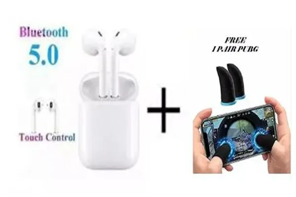 WIRELESS AIRPODS EARBUD EARPOD EARPHONE HEADPHONE Bluetooth Earphones Touch Sensor with in Built Mic and High Bass Level Supporting