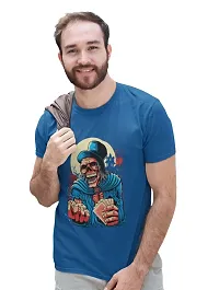 Reliable Blue Cotton Blend Printed T-Shirt For Men-thumb2