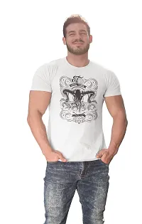 Reliable White Cotton Blend Printed T-Shirt For Men-thumb4