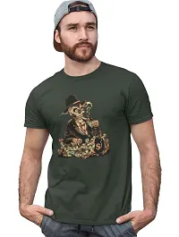 Reliable Green Cotton Blend Printed T-Shirt For Men-thumb2