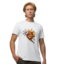 Reliable White Cotton Blend Printed T-Shirt For Men-thumb1