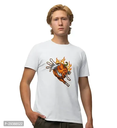 Reliable White Cotton Blend Printed T-Shirt For Men-thumb2