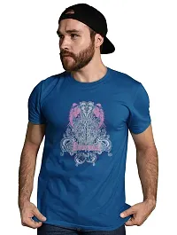 Reliable Blue Cotton Blend Printed T-Shirt For Men-thumb3