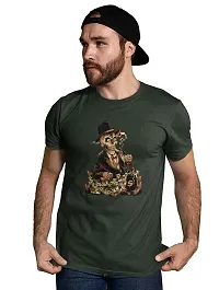 Reliable Green Cotton Blend Printed T-Shirt For Men-thumb1