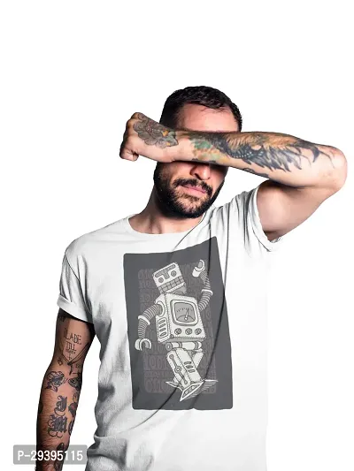 Reliable White Cotton Blend Printed T-Shirt For Men-thumb5