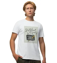 Reliable White Cotton Blend Printed T-Shirt For Men-thumb1