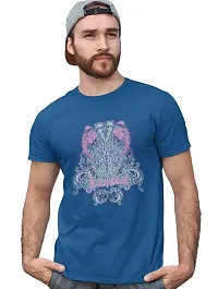 Reliable Blue Cotton Blend Printed T-Shirt For Men-thumb1