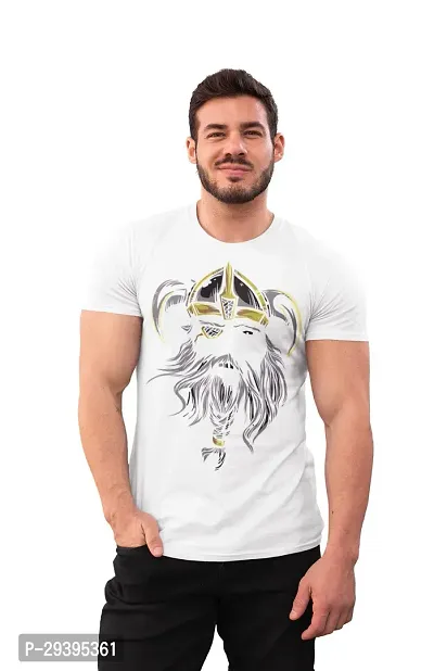 Reliable White Cotton Blend Printed T-Shirt For Men-thumb2