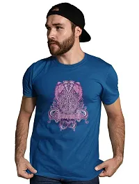 Reliable Blue Cotton Blend Printed T-Shirt For Men-thumb3