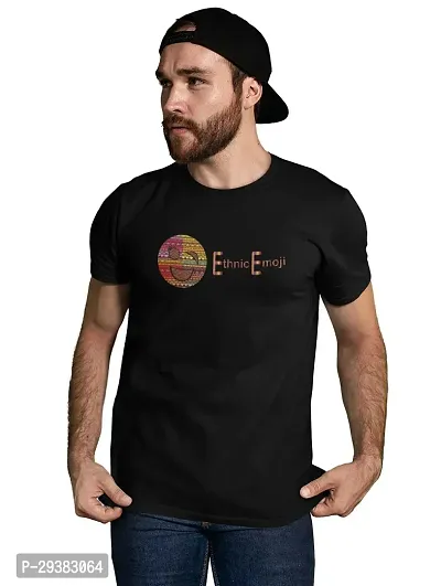 Reliable Black Cotton Blend Printed T-Shirt For Men-thumb5