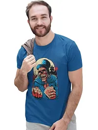 Reliable Blue Cotton Blend Printed T-Shirt For Men-thumb2