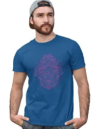 Reliable Blue Cotton Blend Printed T-Shirt For Men-thumb1