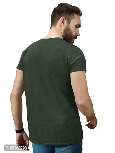 Reliable Green Cotton Blend Printed T-Shirt For Men-thumb5