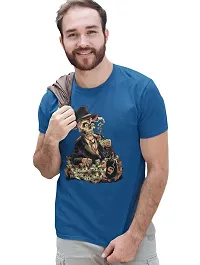 Reliable Blue Cotton Blend Printed T-Shirt For Men-thumb2