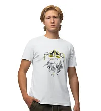 Reliable White Cotton Blend Printed T-Shirt For Men-thumb1