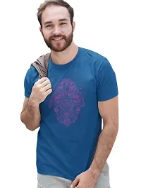 Reliable Blue Cotton Blend Printed T-Shirt For Men-thumb2