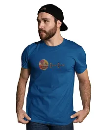 Reliable Blue Cotton Blend Printed T-Shirt For Men-thumb3